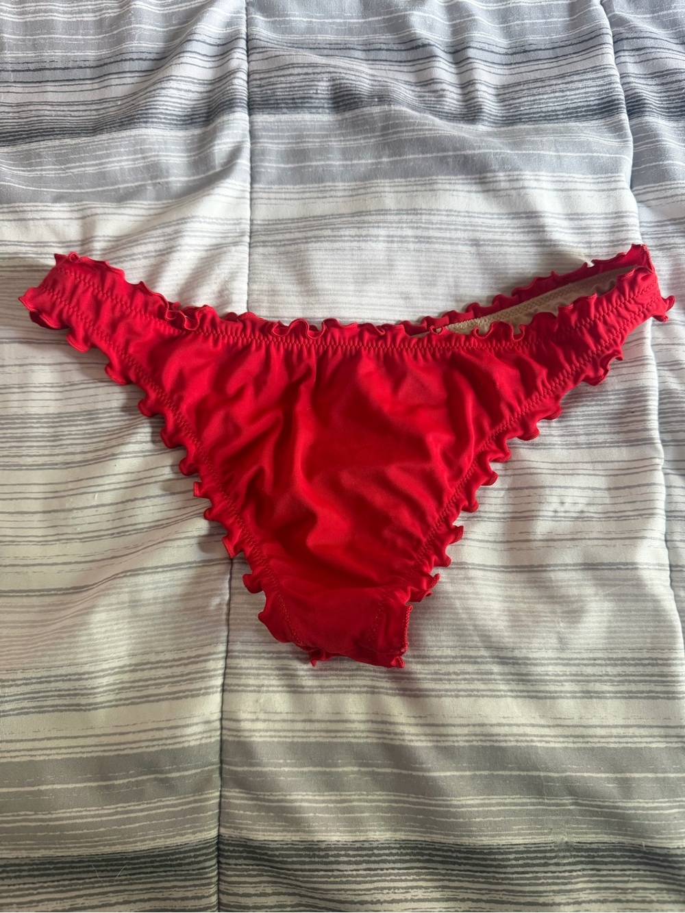 Shade & Shore Red Ruffle Bikini Bottom - Picture 2 of 3
